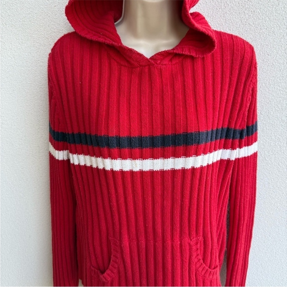 Vintage Ralph Lauren American Flag Sweater Hoodie Large USA - Picture 2 of 10